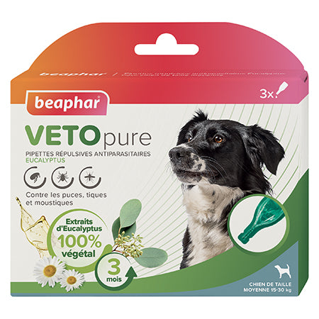 Photo du produit PIPETTE VETOPURE (NATUREL) (X3) INSECTIFUGE EUCALYPTUS T.M - CHIEN BEAPHAR