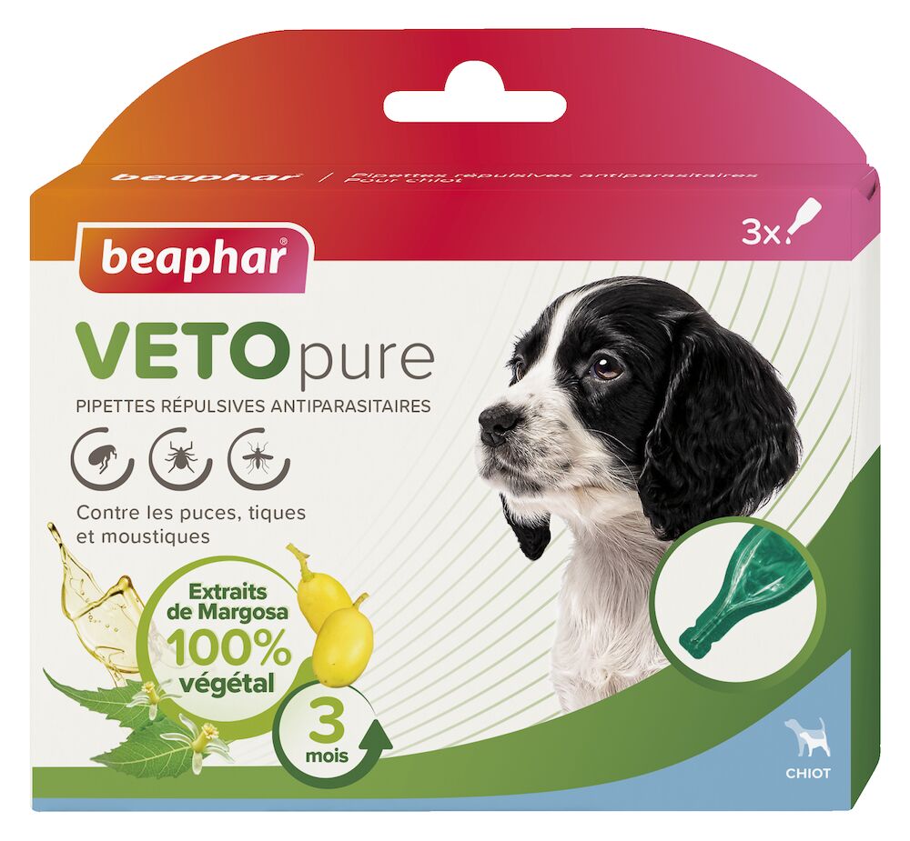 Photo du produit PIPETTE VETOPURE (NATUREL) CHIOT (X3) INSECTIFUGE - CHIEN BEAPHAR