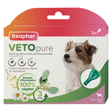 Photo du produit PIPETTE VETOPURE (NATUREL) (X3) INSECTIFUGE EUCALYPTUS T.S - CHIEN BEAPHAR