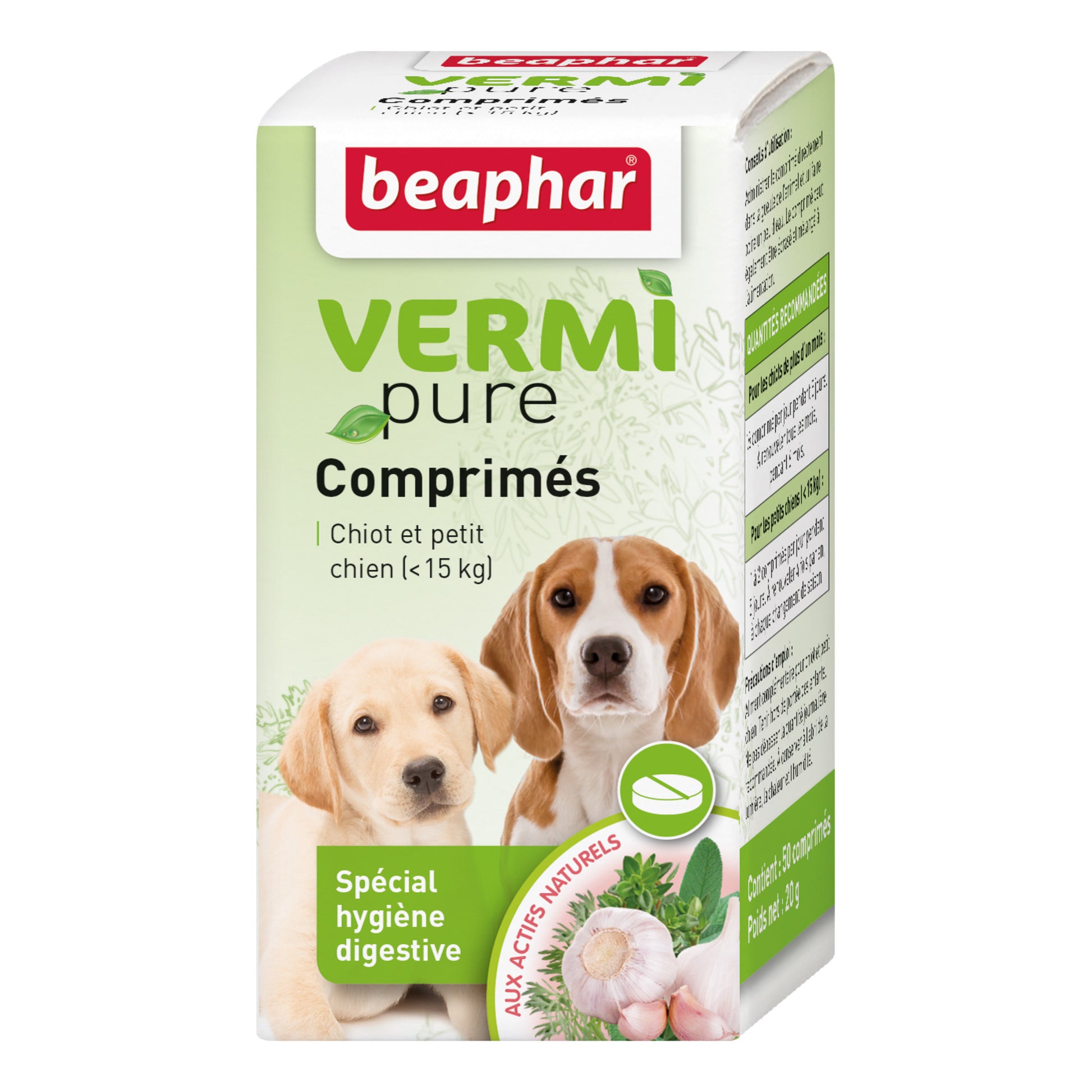 Photo du produit COMPRIMÉ VERMIPURE (ACTIF NATUREL) CHIOT ADULTE (X50) PURGE PLANTE T.S - CN BE