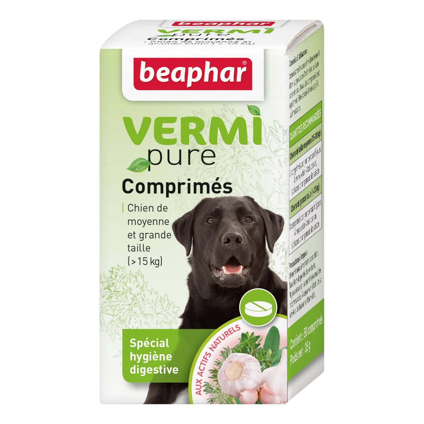 Photo du produit COMPRIMÉ VERMIPURE (ACTIF NATUREL) (X50) PURGE PLANTE T.M/L - CHIEN BEAPHAR