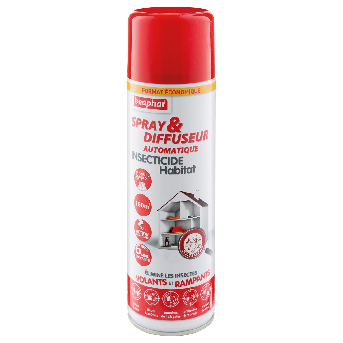 SPRAY ET FOOGER HABITAT 2EN1 INSECTICIDE 160M2 500ML- CHIEN ET CHAT BEAPHAR