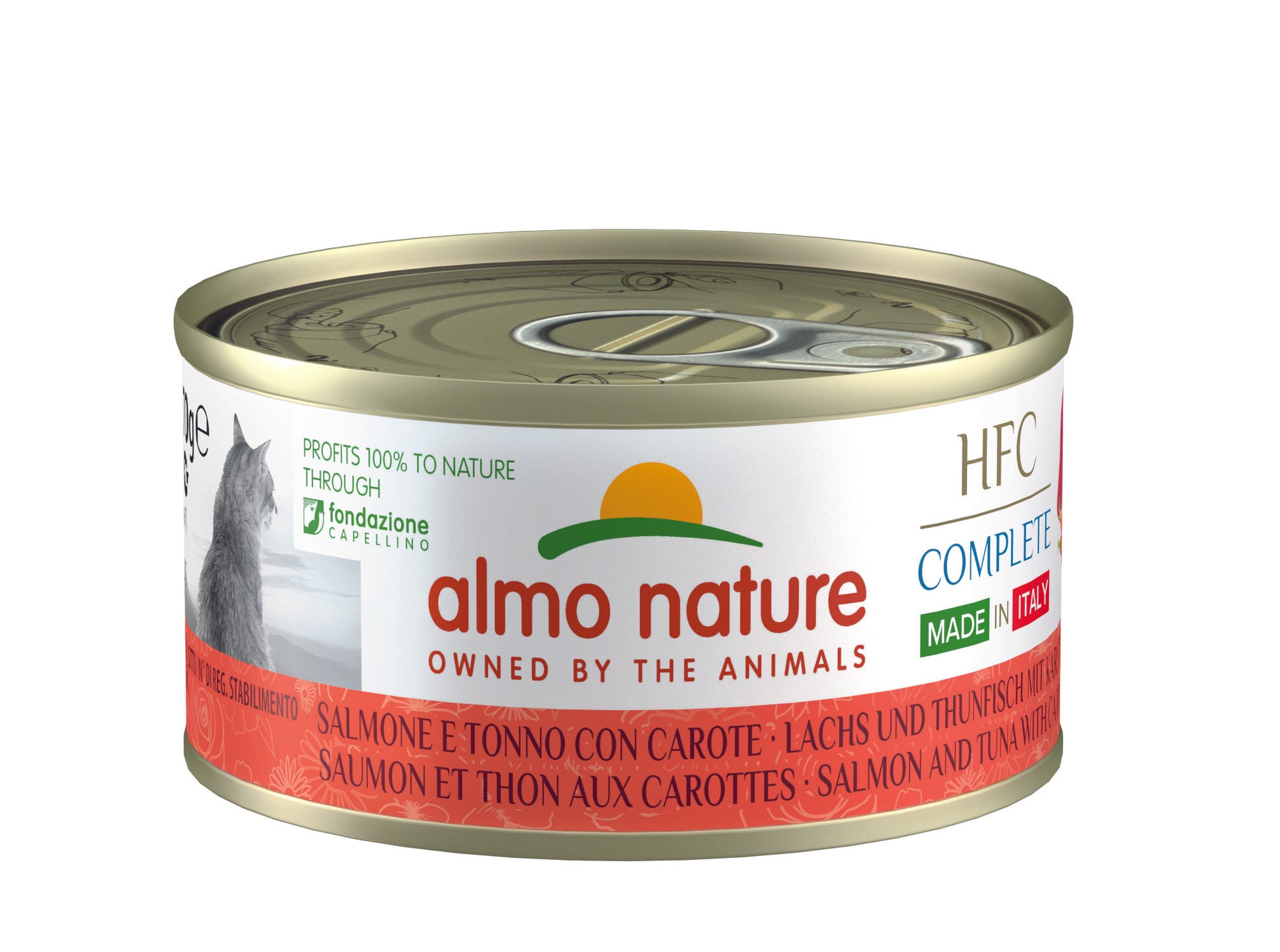 Photo du produit BOITE HFC COMPLETE ITALY ADULTE SAUMON THON CAROTTE 70G - CHAT ALMO NATURE