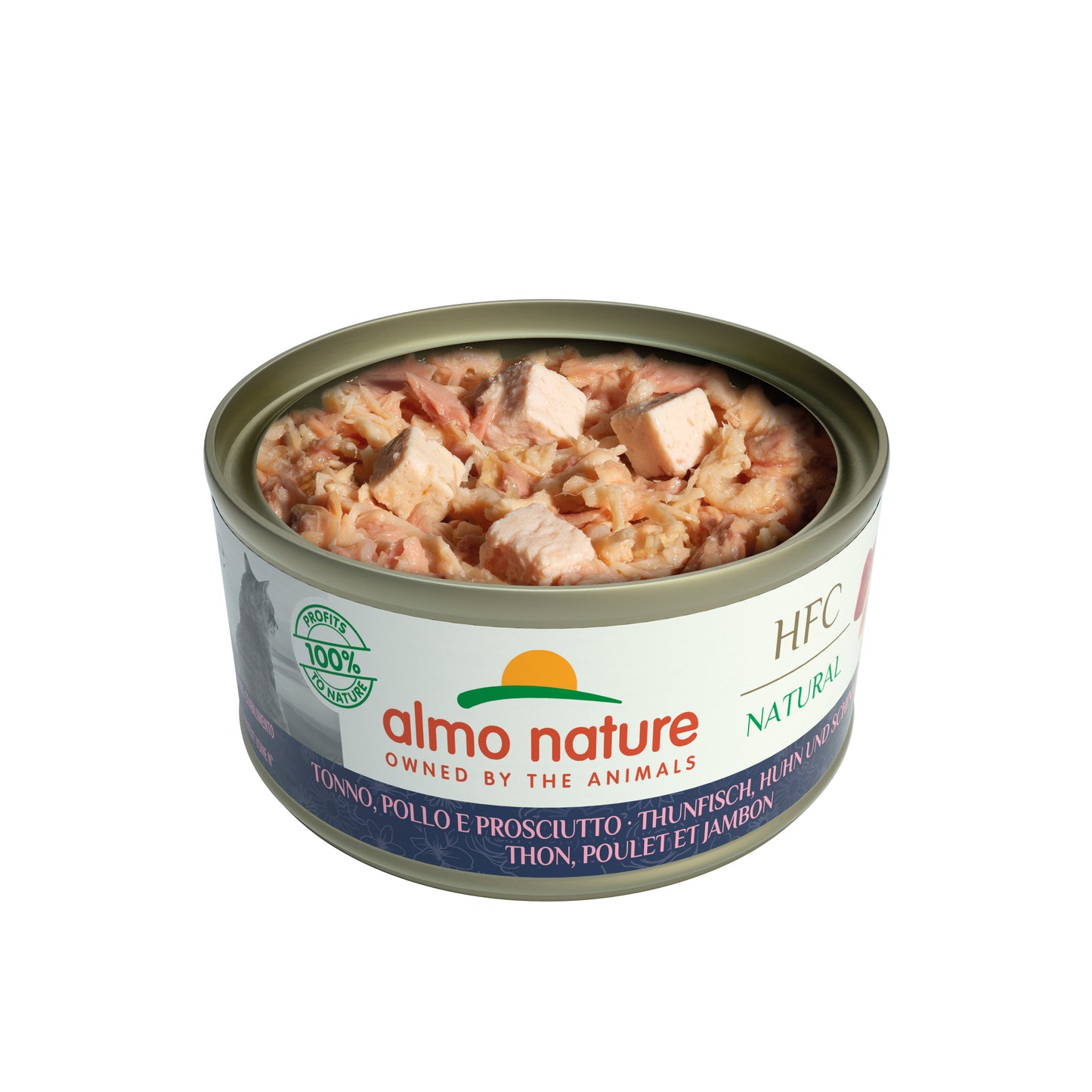 Photo du produit BOITE HFC NATURAL ADULTE THON POULET JAMBON 70G - CHAT ALMO NATURE