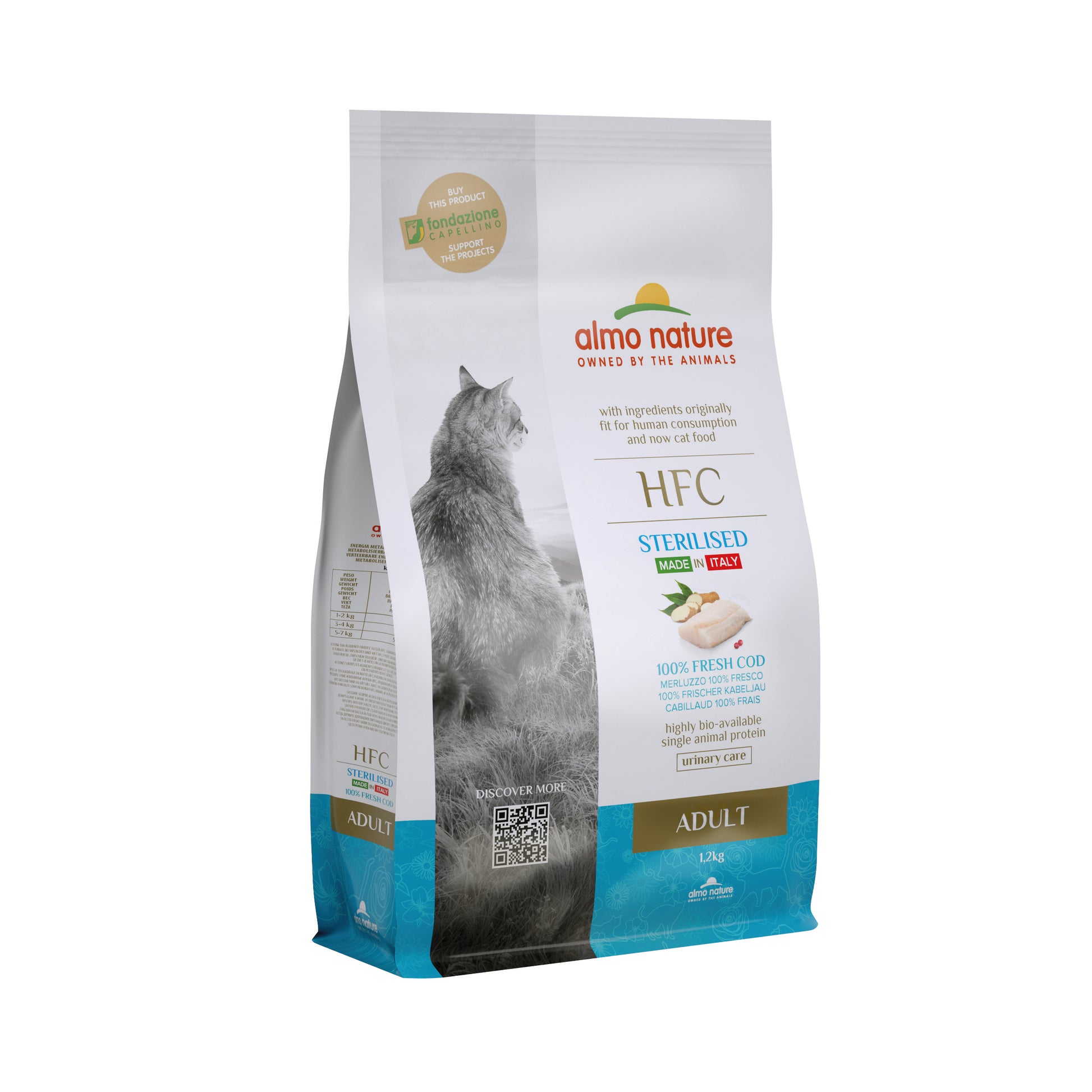 Photo du produit CROQUETTE HFC ADULTE STERILISE CABILLAUD FRAIS 1,2KG - CHAT ALMO NATURE