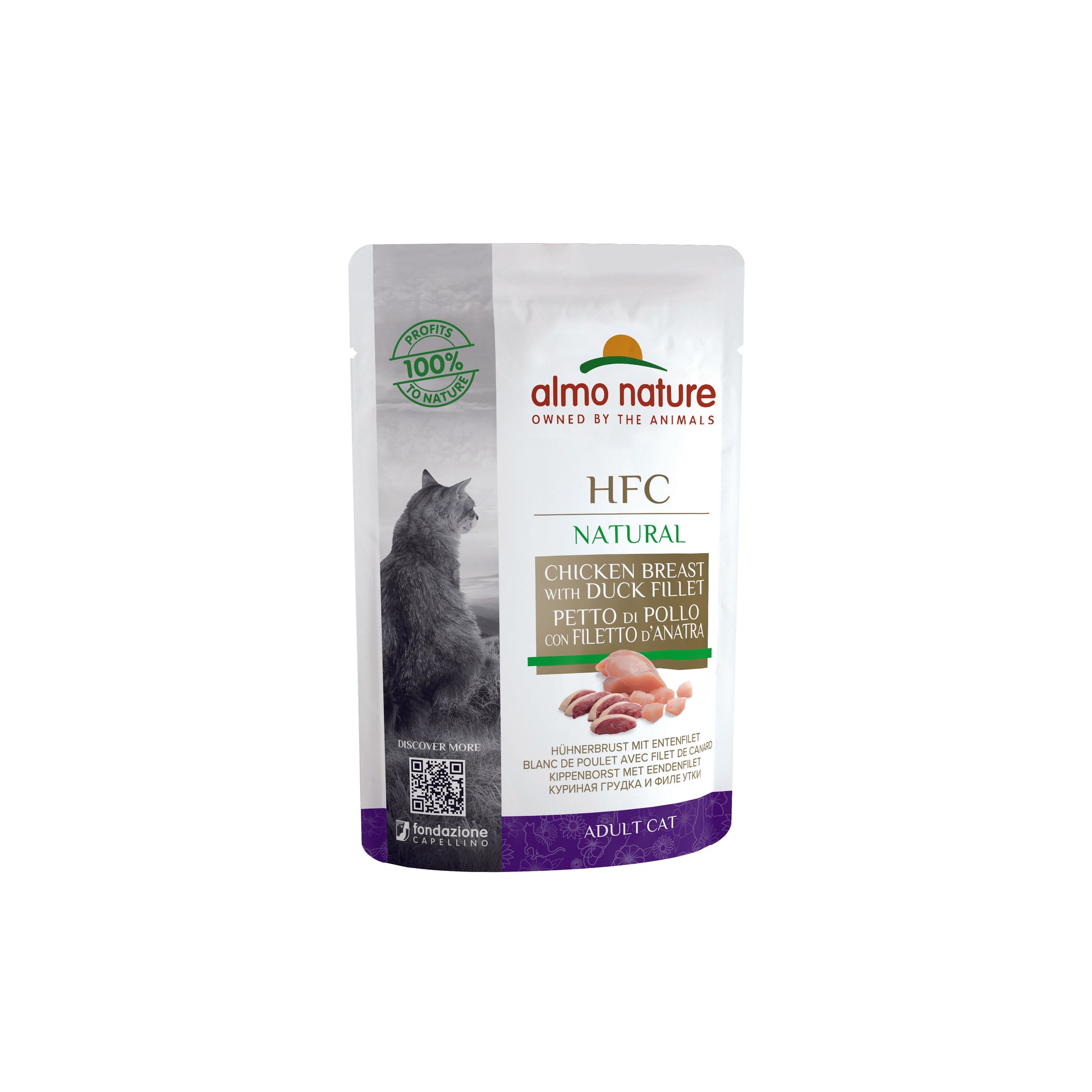 Photo du produit POCHON HFC NATURAL ADULTE FILET POULET CANARD 55G - CHAT ALMO NATURE