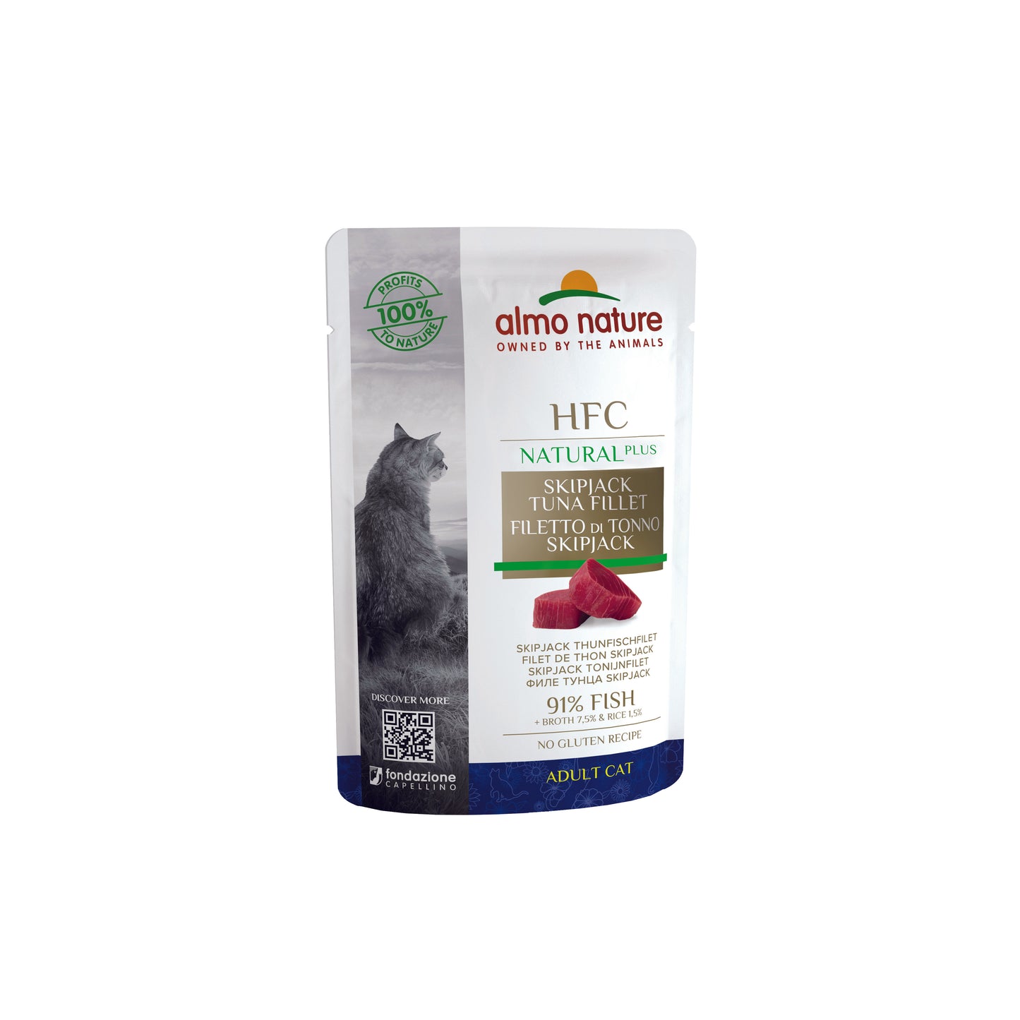 Photo du produit POCHON HFC NATURAL PLUS ADULTE FILET THON 55G - CHAT ALMO NATURE