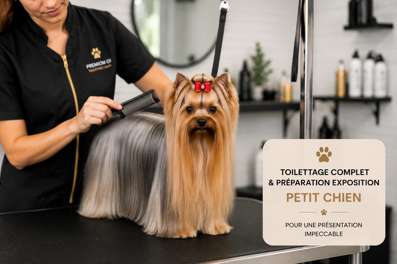PRESTATION TOILLETAGE COMPLET & PREPARATION EXPOSITION PETIT CHIEN
