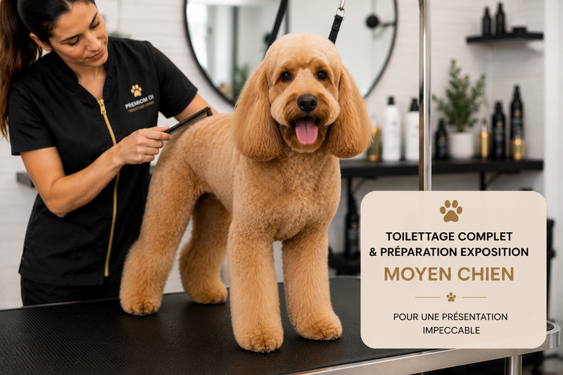PRESTATION TOILLETAGE COMPLET & PREPARATION EXPOSITION MOYEN CHIEN