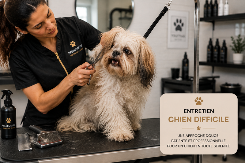 PRESTATION TOILLETAGE COMPLET & PREPARATION EXPOSITION CHIEN DIFFICILE sur devis