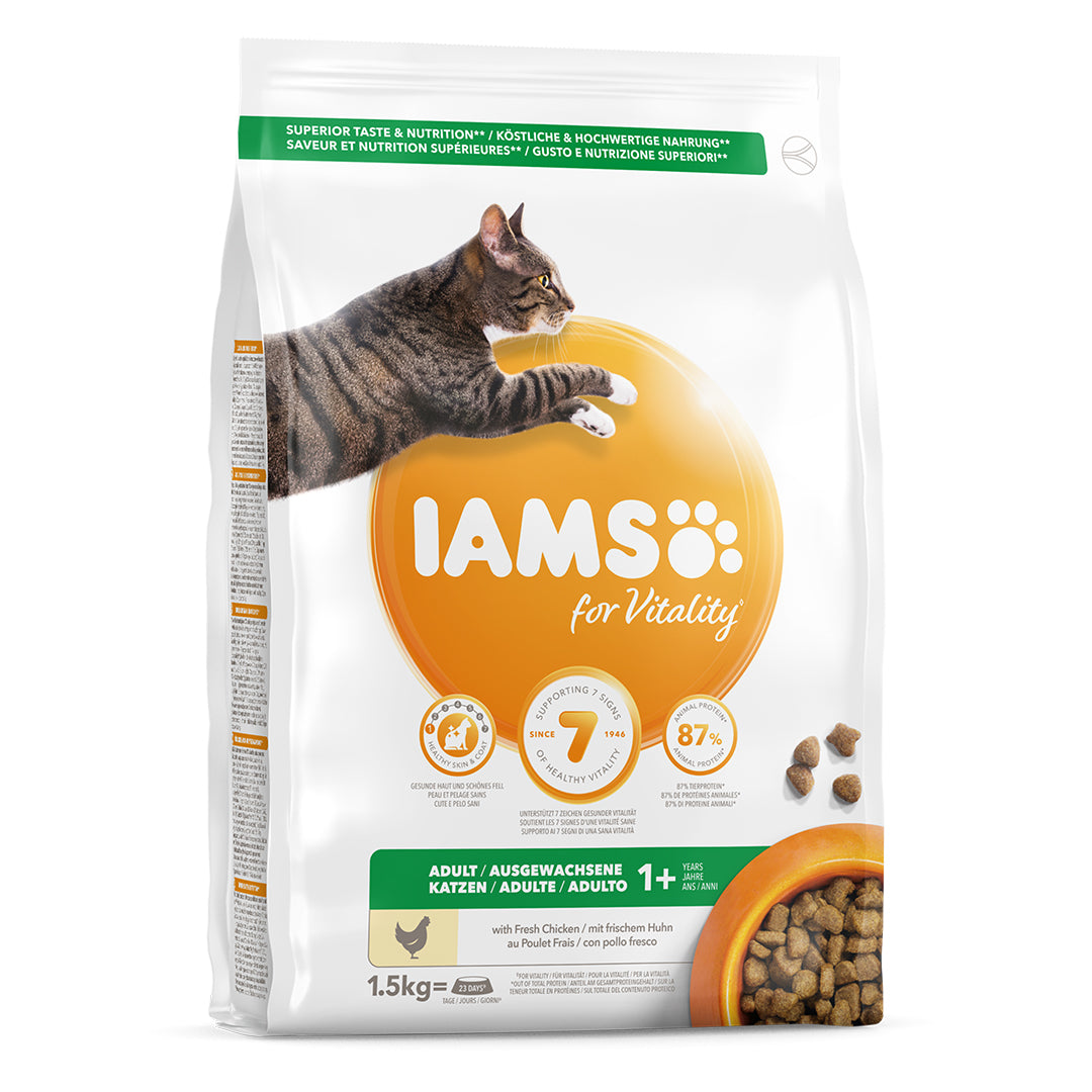 Photo du produit CROQUETTE ADULTE POULET 1.5KG - CHAT IAMS