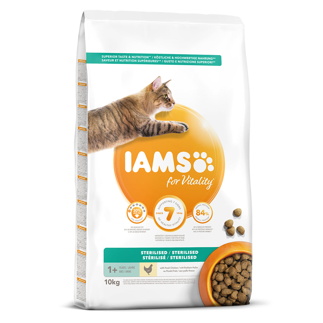 Photo du produit CROQUETTE ADULTE STERILISE POULET 10KG - CHAT IAMS