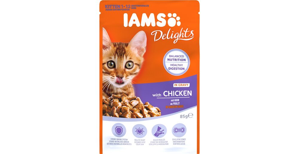 Photo du produit POCHON SAUCE KITTEN CHATON POULET 85G - CHAT IAMS