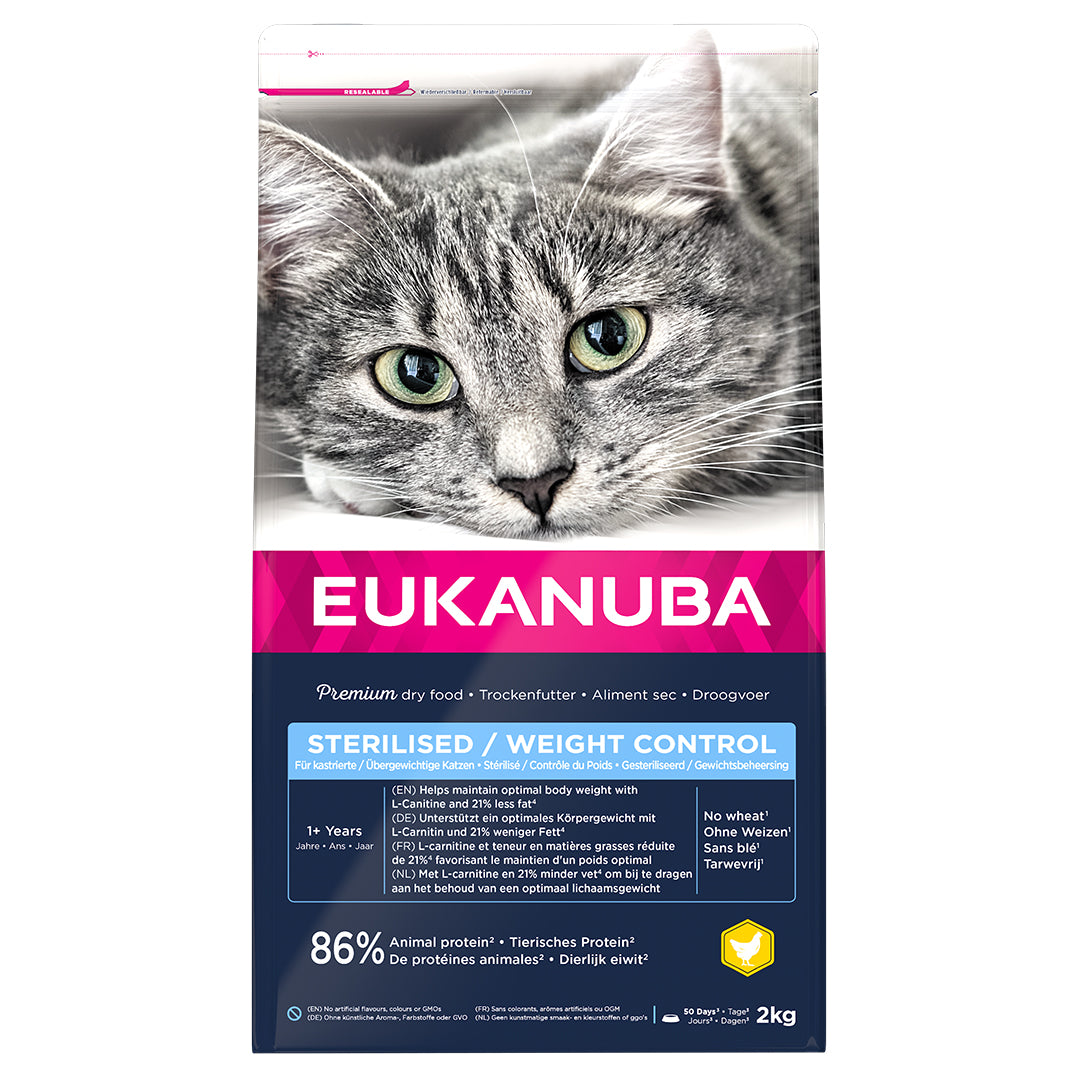 Photo du produit CROQUETTE SPECIFIQUE ADULTE STÉRILISÉ-SURPOIDS POULET 2KG - CHAT EUKANUBA