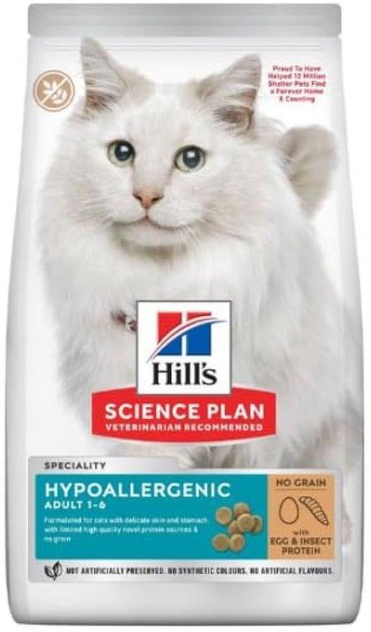 Photo du produit CROQUETTE SCIENCE PLAN ADULTE ŒUF HYPOALLERGENIC NG INSECTS 1,5KG - CHAT HILL'S