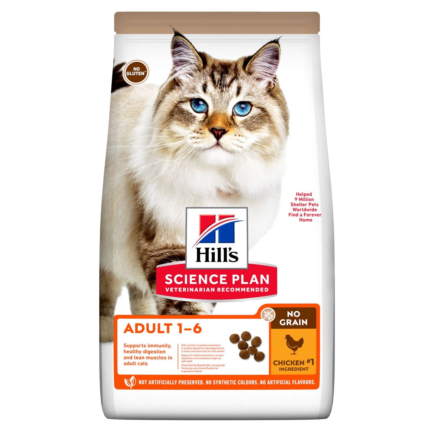 Photo du produit CROQUETTE SCIENCE PLAN NO GRAIN ADULTE POULET 1.5KG - CHAT HILL'S