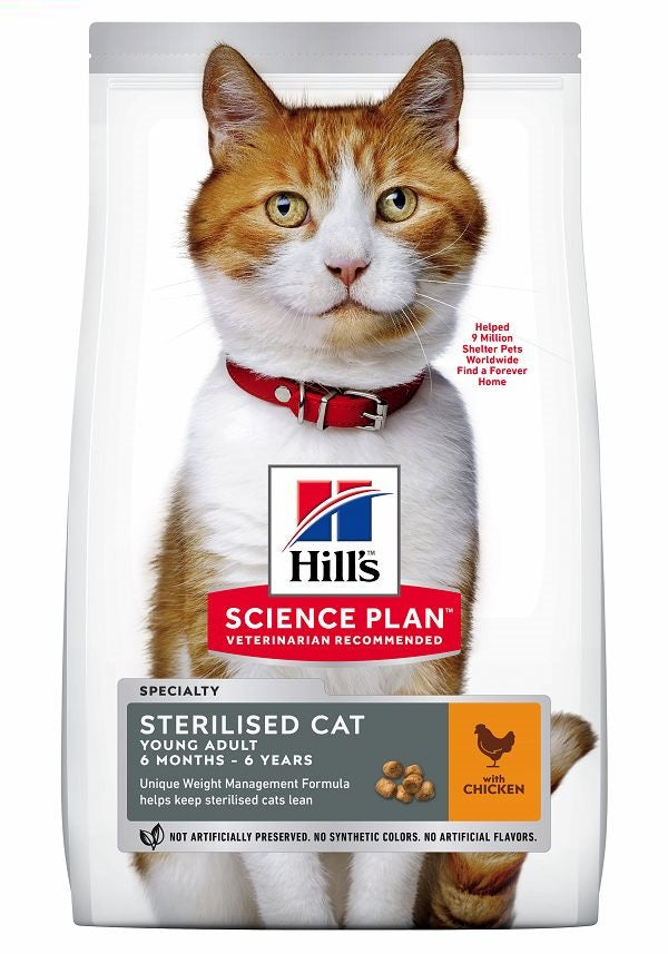 Photo du produit CROQUETTE SCIENCE PLAN ADULTE STERILISE POULET 1.5KG - CHAT HILL'S