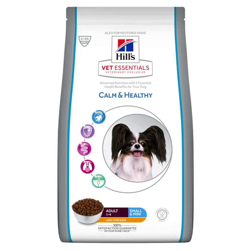 CROQUETTE VET ESSENTIALS MB + CALM ADULTE SMALL ET MINI POULET - CHIEN HILL'S