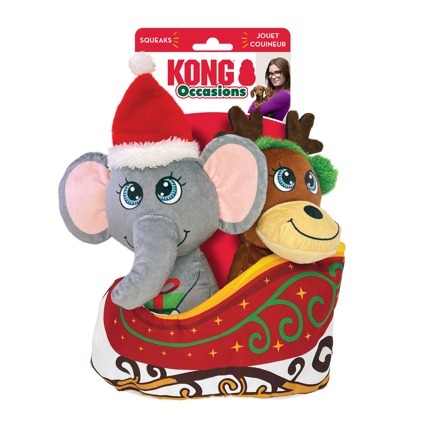 Photo du produit KONG NOËL 2023 HOLIDAY OCCASIONS SLEIGH MD - CHIEN ET CHAT KONG