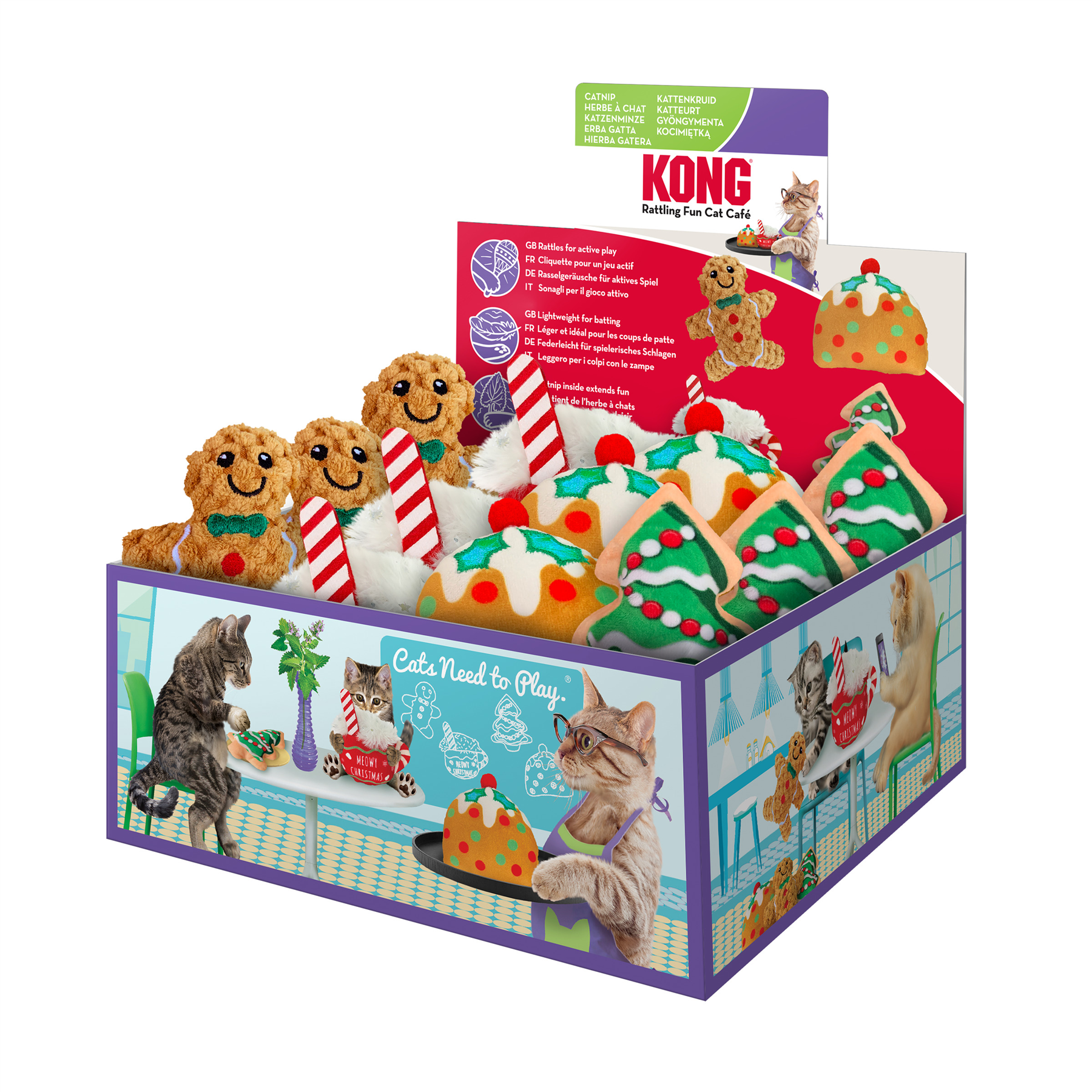 Photo du produit KONG NOËL 2023 HOLIDAY SCRATTLES CAFE PDQ 12 PIECE - CHIEN ET CHAT KONG