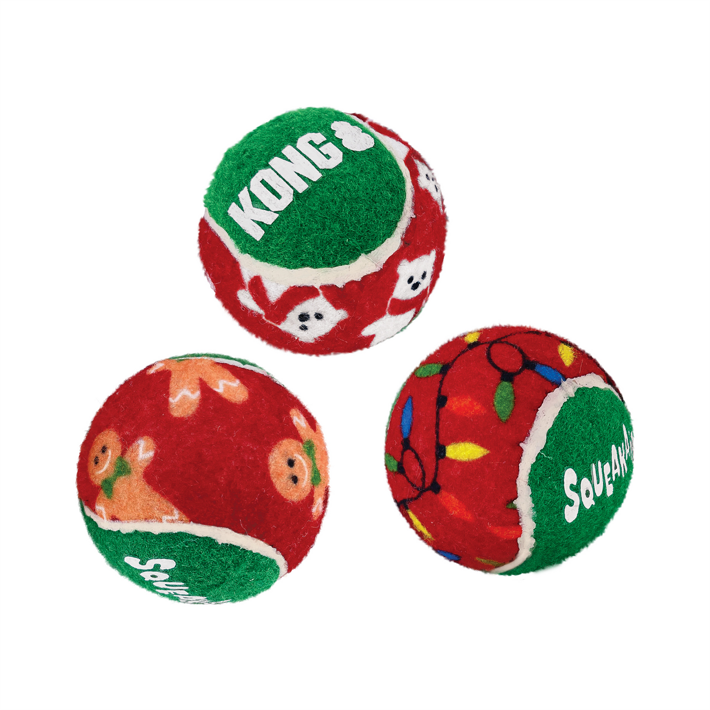 Photo du produit KONG NOËL 2023 HOLIDAY SQUEAKAIR® BALLS 6-PK - CHIEN ET CHAT KONG