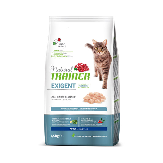 Photo du produit CROQUETTE ADULTE EXIGENT VIANDES BLANCHES 1.5KG - CHAT NATURAL TRAINER