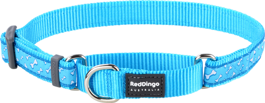 Photo du produit COLLIER IMPRIME SEMI ÉTRANGLEUR FLYING BONE TURQUOISE T.M/L(20MM)-CHIEN REDDINGO