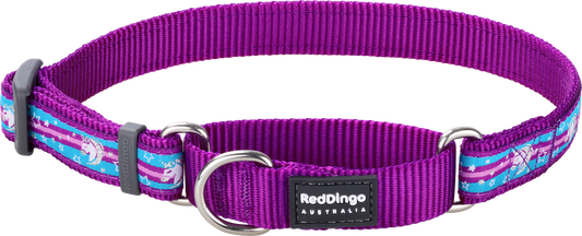 Photo du produit COLLIER IMPRIME SEMI ÉTRANGLEUR UNICORN MAUVE T.M/L (20MM) - CHIEN RED DINGO