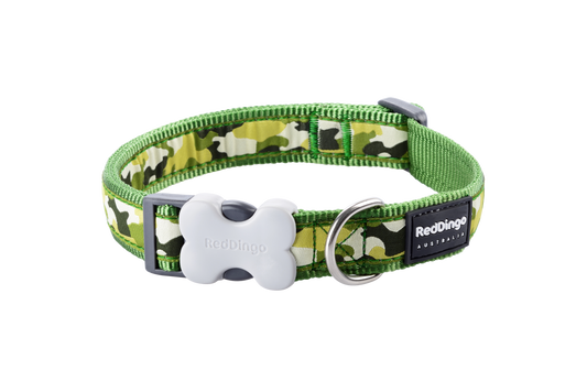 Photo du produit COLLIER IMPRIME CAMOUFLAGE VERT T.XS/S (12MM) - CHIEN RED DINGO