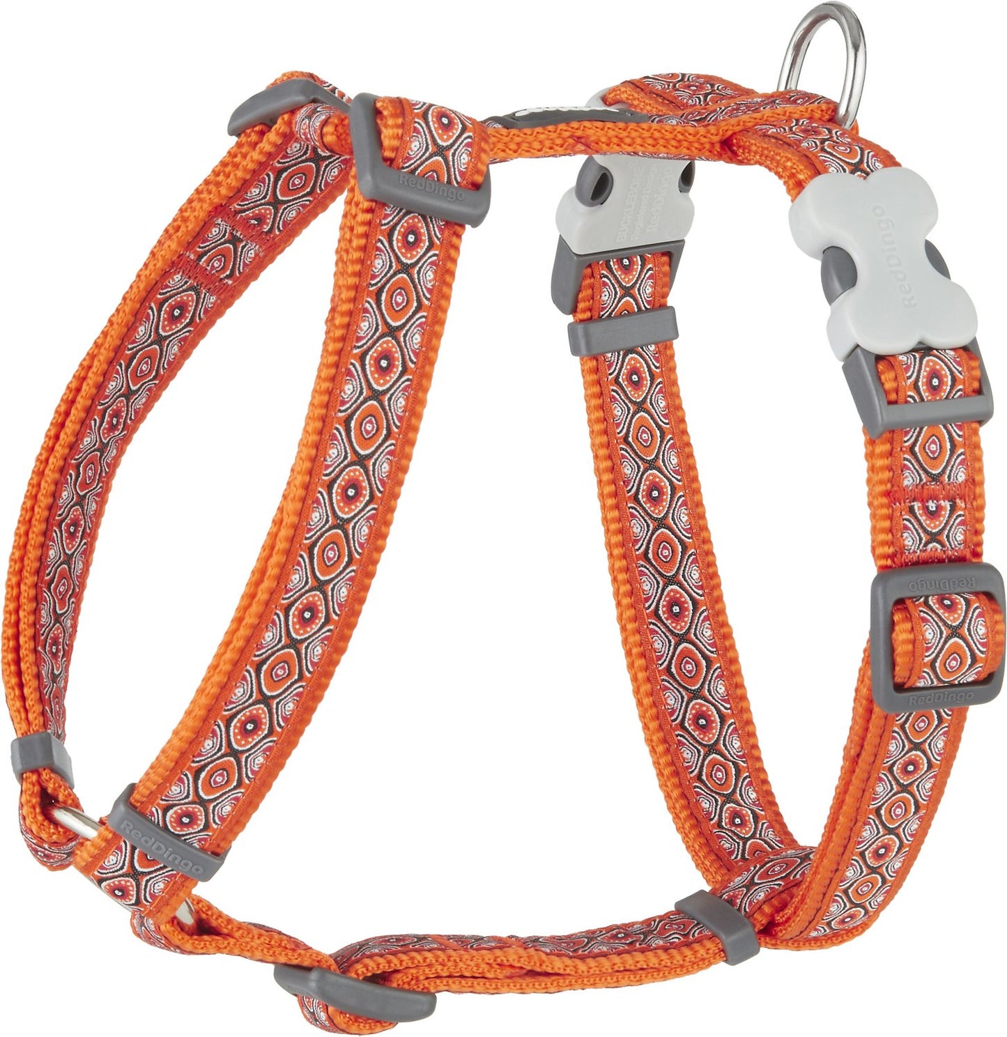 Photo du produit HARNAIS IMPRIME SNAKE EYES ORANGE T.M/L (20MM) - CHIEN RED DINGO