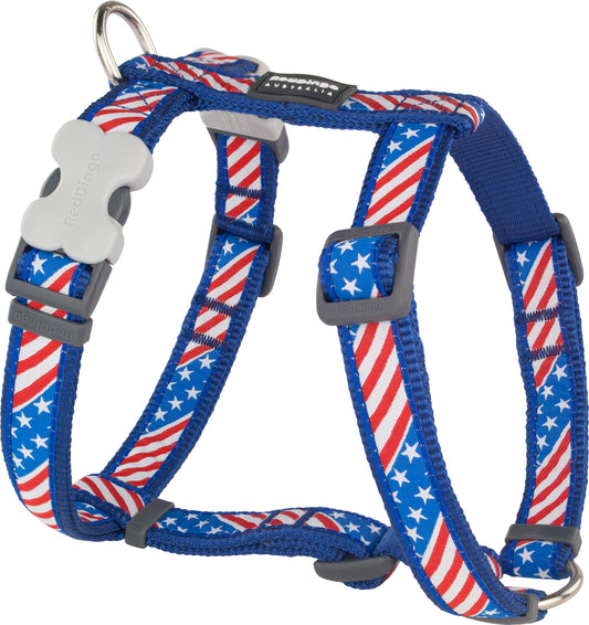 Photo du produit HARNAIS IMPRIME US FLAG BLEU T.M/L (20MM) - CHIEN RED DINGO