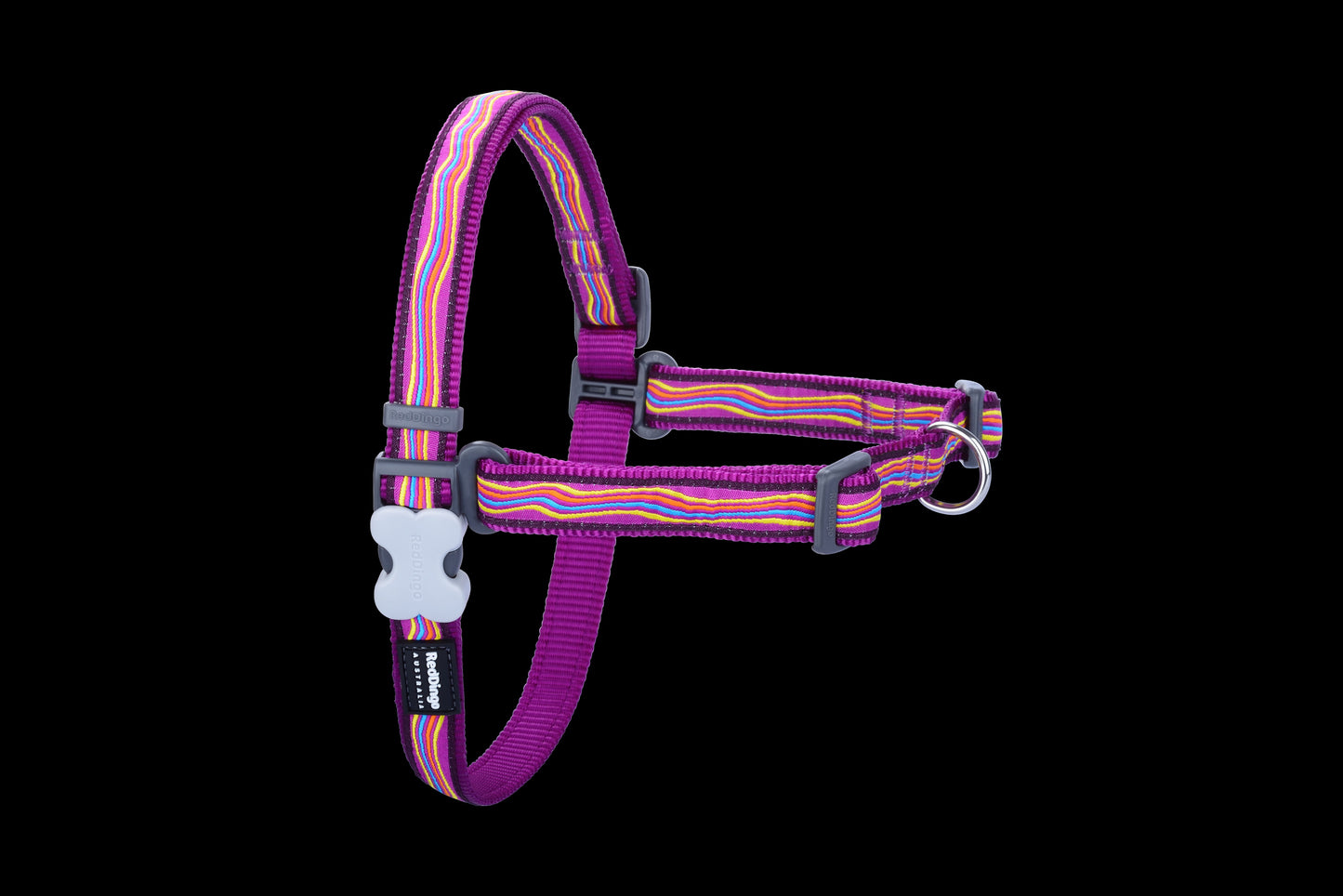 Photo du produit HARNAIS IMPRIME ANTI-TRACTION DREAMSTREAM MAUVE T.S/M (15MM) - CHIEN RED DINGO