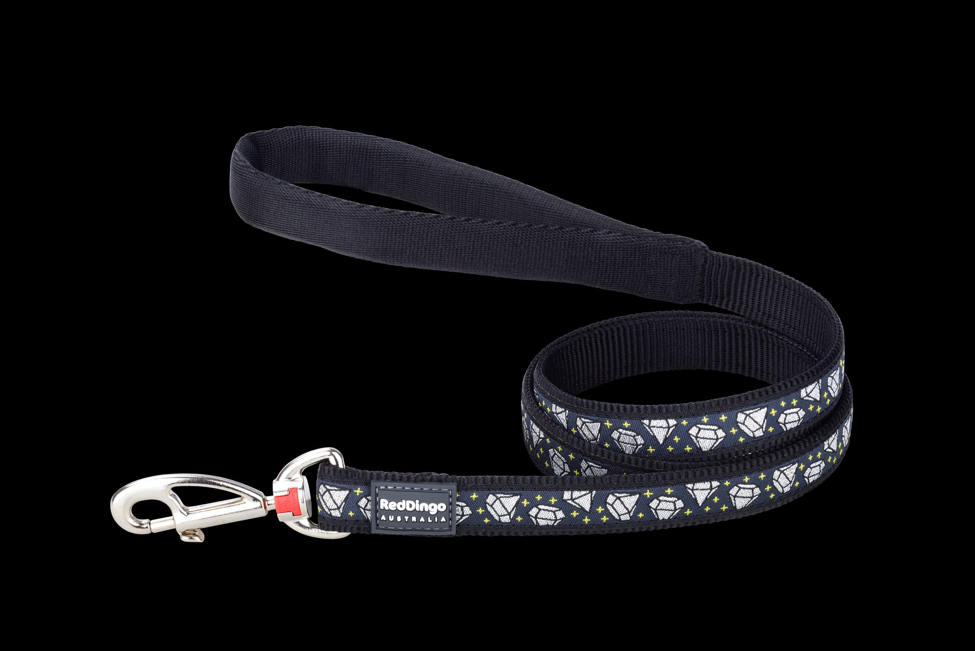 Photo du produit LAISSE IMPRIME DIAMOND NOIR T.L/XL (25MM) - CHIEN RED DINGO