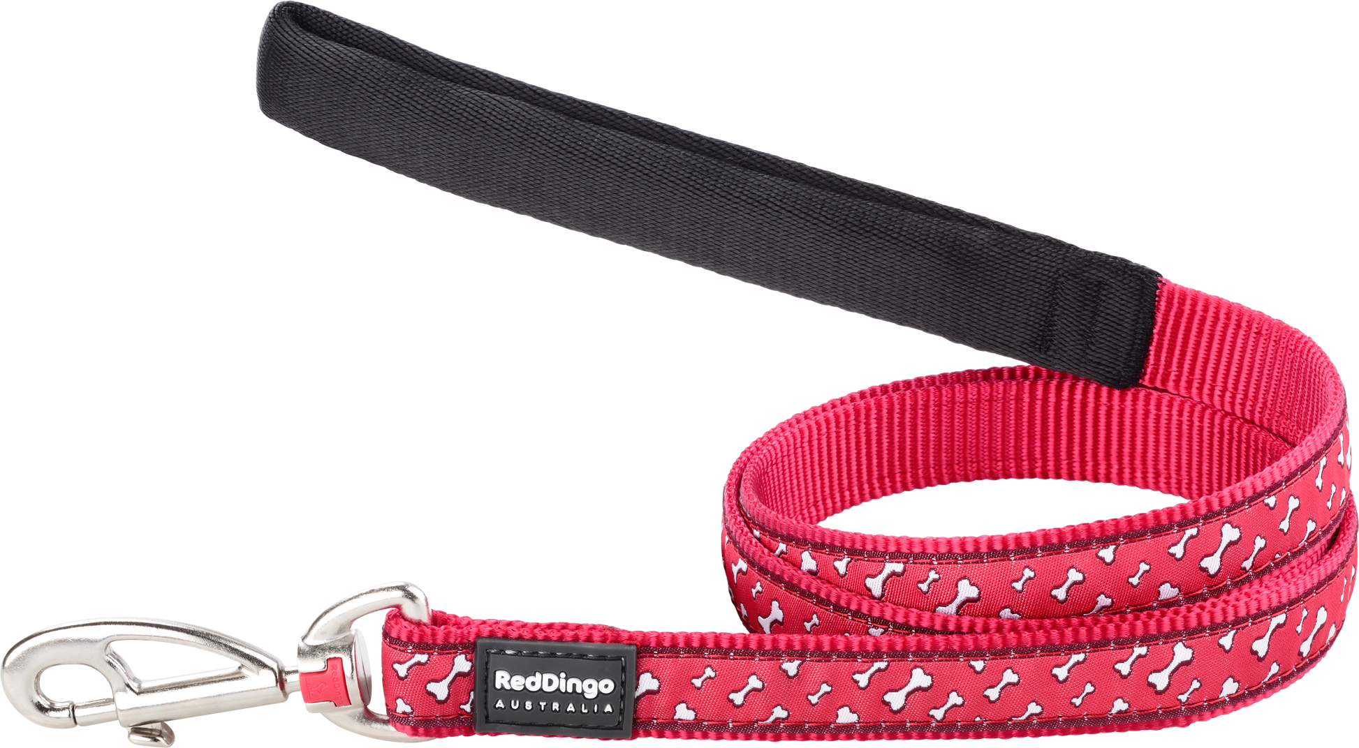 Photo du produit LAISSE IMPRIME FLYING BONES ROUGE T.M/L (20MM) - CHIEN RED DINGO