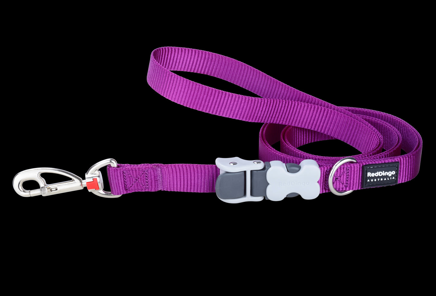 Photo du produit SUPER LAISSE UNI REGLABLE MAUVE T.M/L (20MM) - CHIEN RED DINGO