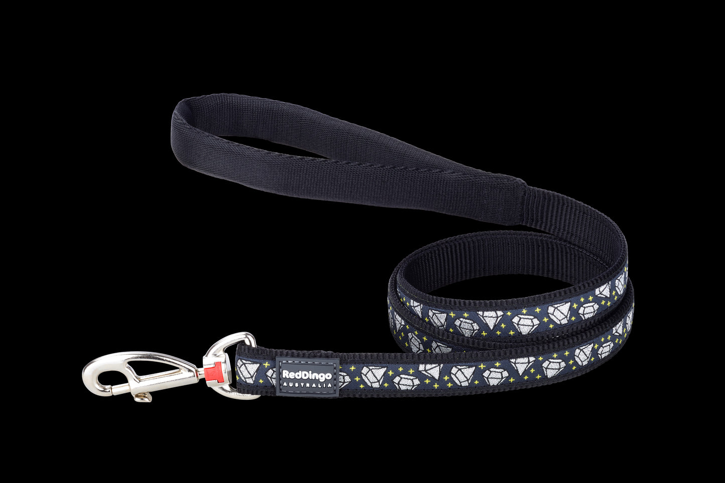 Photo du produit LAISSE IMPRIME DIAMOND NOIR T.XS/S (12MM) - CHIEN RED DINGO