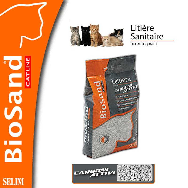 Photo du produit LITIERE ABSORBANTE CHARBON ACTIF 10L - CHAT BIOSAND