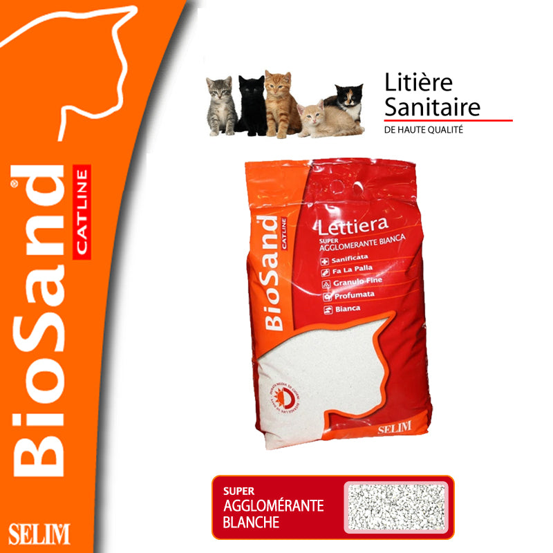 Photo du produit LITIERE SUPER AGGLOMERANTE BLANCHE 10L - CHAT BIOSAND