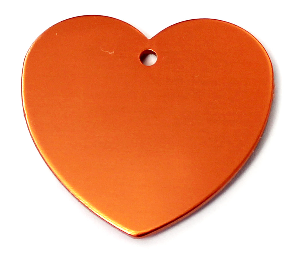 Photo du produit MEDAILLE ALUMINIUM COEUR ORANGE T.L- CHIEN ET CHAT TAGGEE