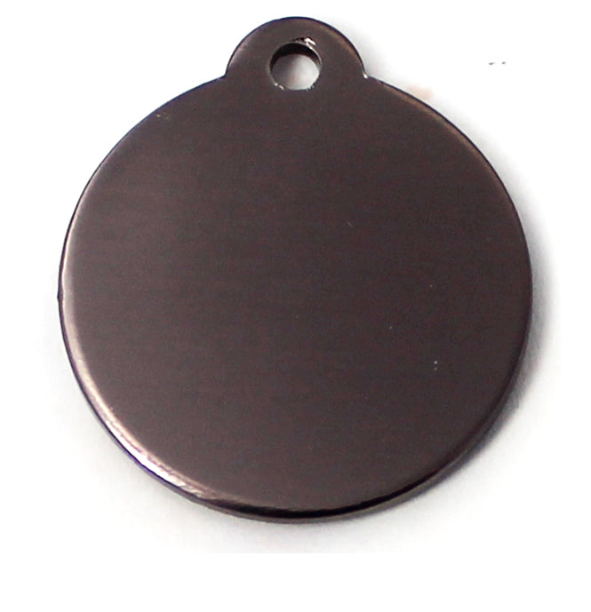 Photo du produit MEDAILLE ALUMINIUM ROND GRIS FONCEE T.L- CHIEN ET CHAT TAGGEE