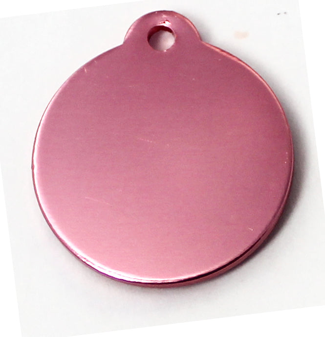 Photo du produit MEDAILLE ALUMINIUM ROND ROSE T.L- CHIEN ET CHAT TAGGEE