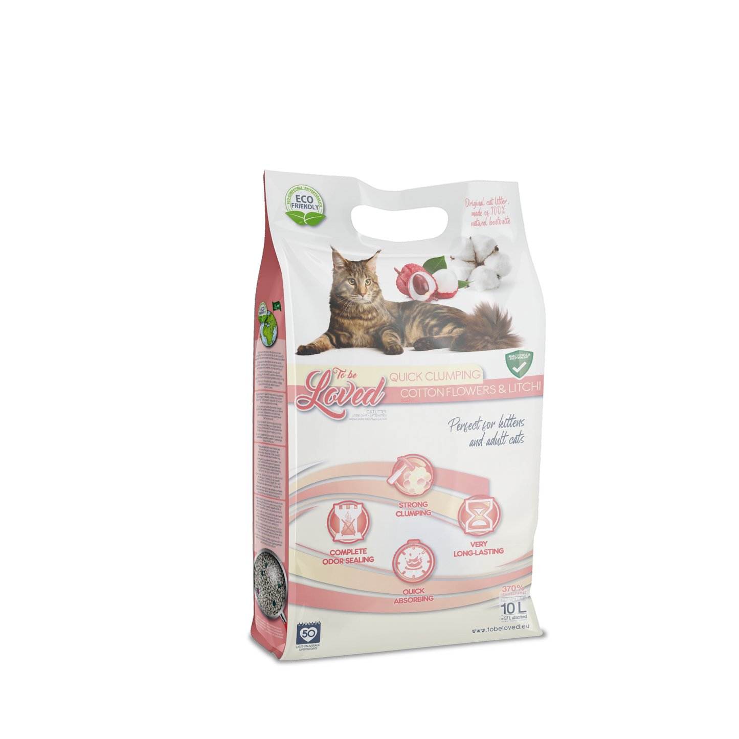 Photo du produit LITIÈRE QUICK CLUMPING COTTON FLOWERS & LITCHI 10L - CHAT TO BE LOVED