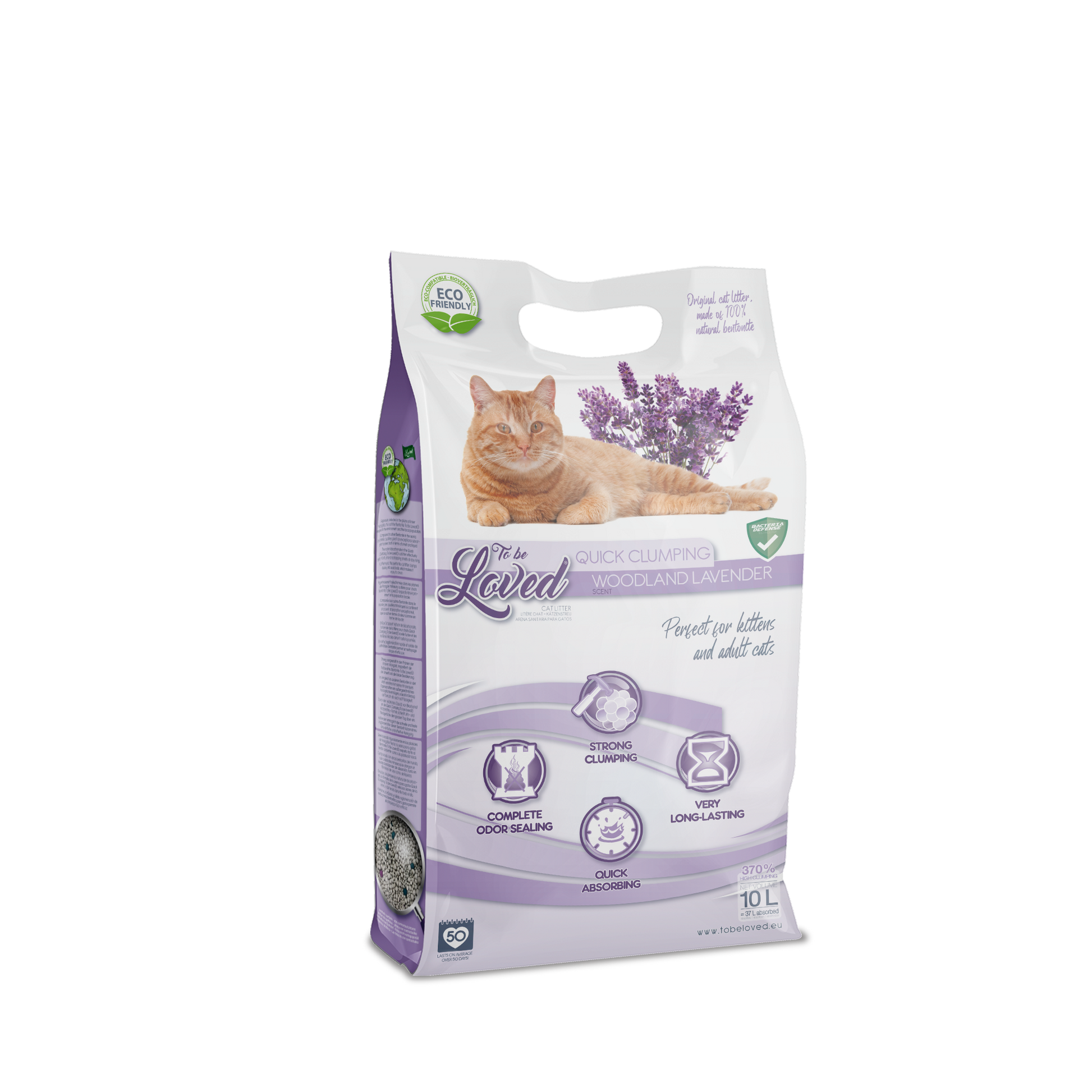 Photo du produit LITIÈRE QUICK CLUMPING WOODLAND LAVENDER 10L - CHAT TO BE LOVED