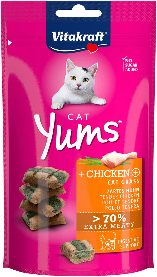 Photo du produit FRIANDISE CAT YUMS POULET HERBE A CHAT 40G - CHAT VITAKRAFT