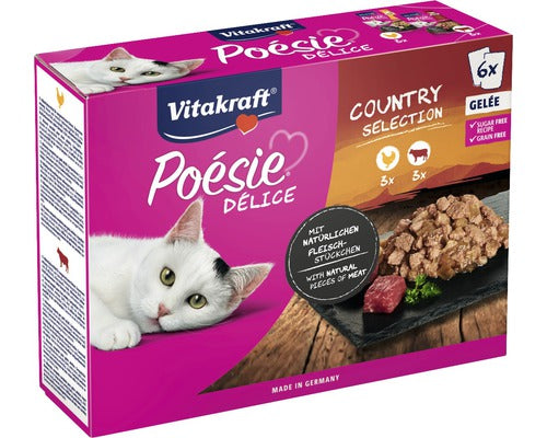 Photo du produit POCHON POÉSIE x6 DÉLIGELEE MIX VIANDE 85G - CHAT VITAKRAFT