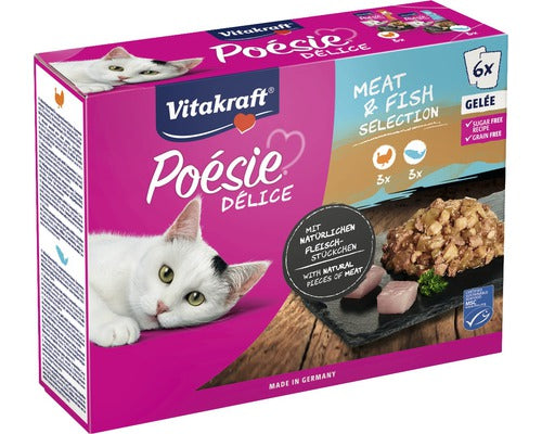 Photo du produit POCHON POÉSIE x6 DÉLIGELEE MIX POISSON 85G - CHAT VITAKRAFT