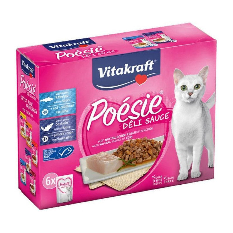 Photo du produit POCHON POÉSIE X6 DÉLISAUCE MIX POISSON 85G - CHAT VITAKRAFT